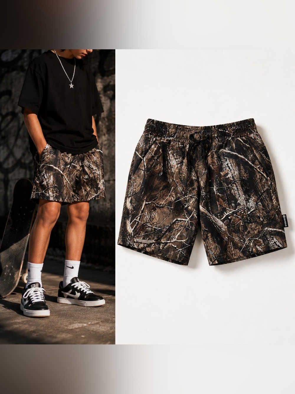 Southpole Boys Camo Shorts L 14-16 Woodland 6” Inseam Y2K Streetwear